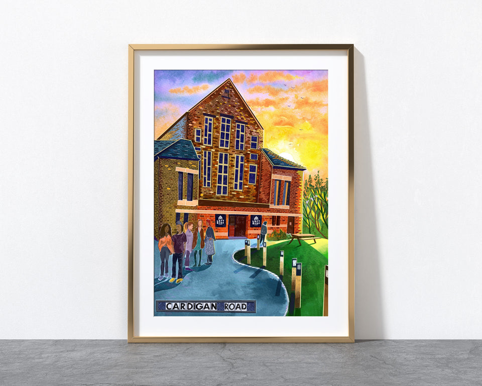 Leeds England, Burley, Cardigan Road, Left Bank Leeds, Hyde Park, Leeds Art Print, Leeds Poster