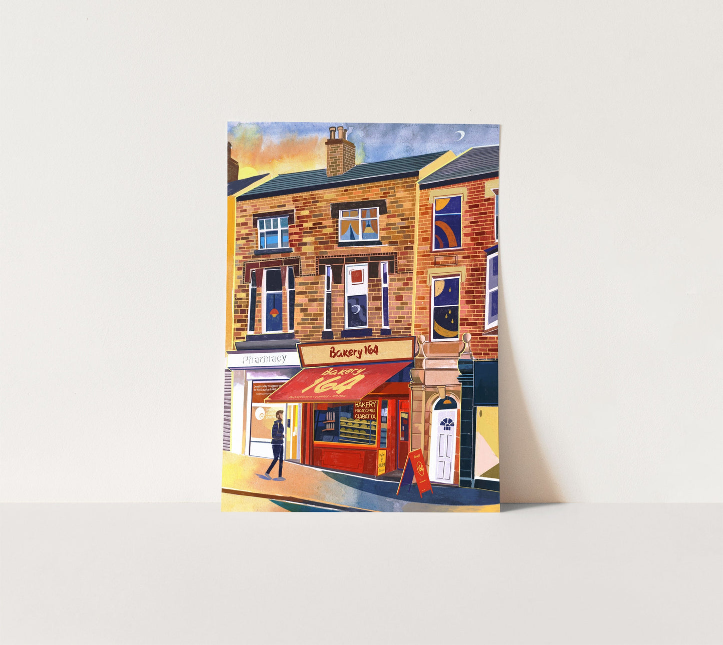 Leeds Bakery 164 Artwork Print, Woodhouse Lane, University of Leeds, Leeds Student Gift Idea