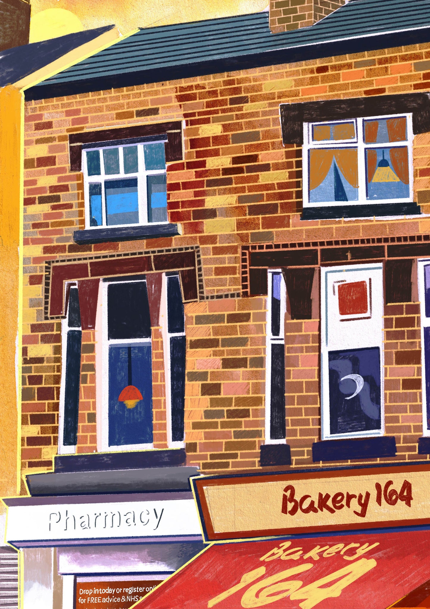 Leeds Bakery 164 Artwork Print, Woodhouse Lane, University of Leeds, Leeds Student Gift Idea