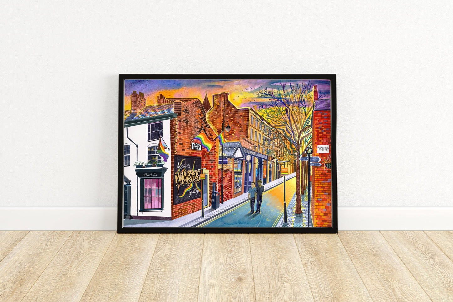 Manchester Canal Street Art Print, The Gay Village, Manchester Pride, LGBTQ+, Pride Artwork