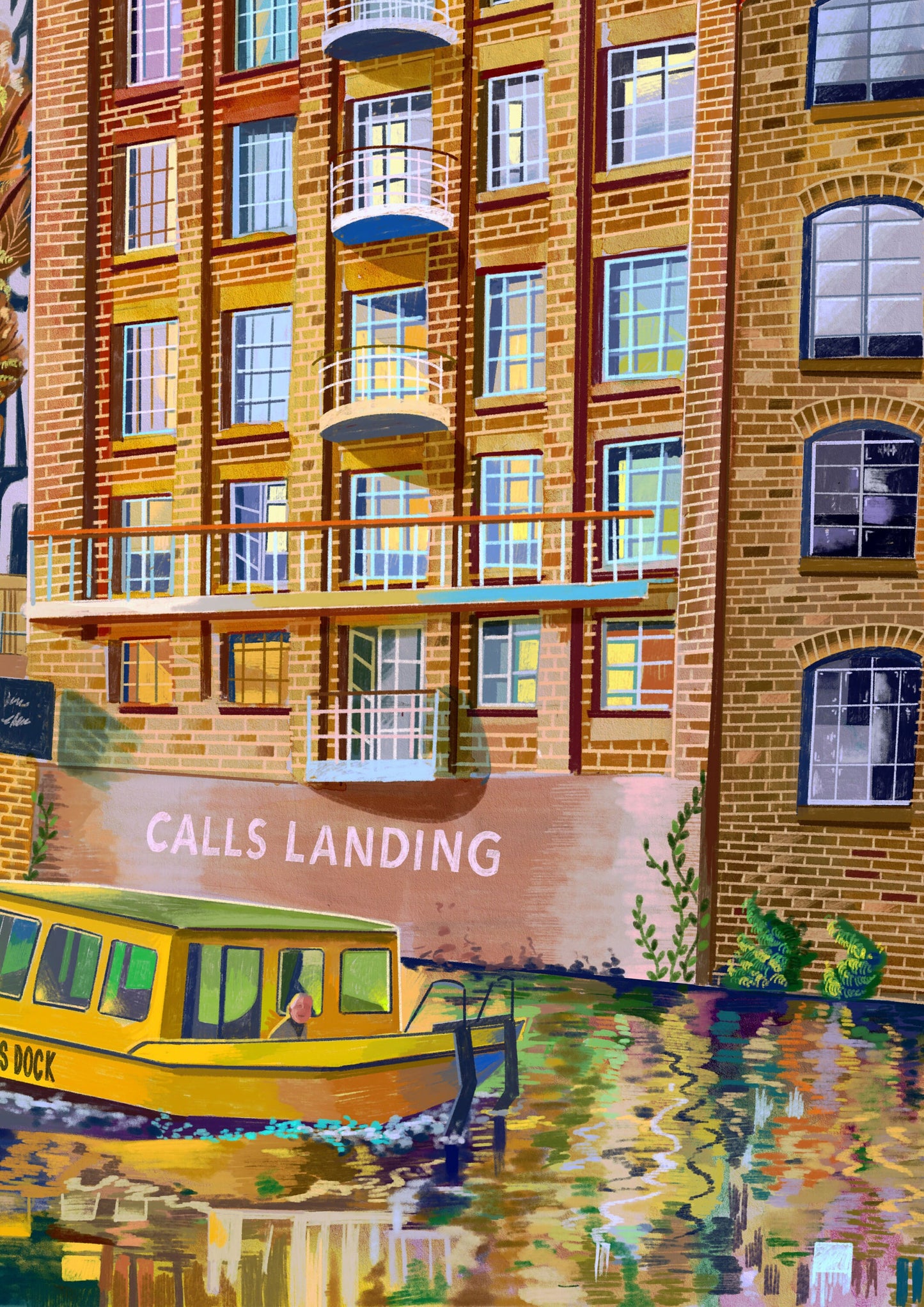 Calls Landing Water Taxi, Leeds, Artwork Print