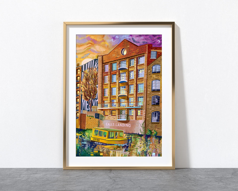 Calls Landing Water Taxi, Leeds, Artwork Print