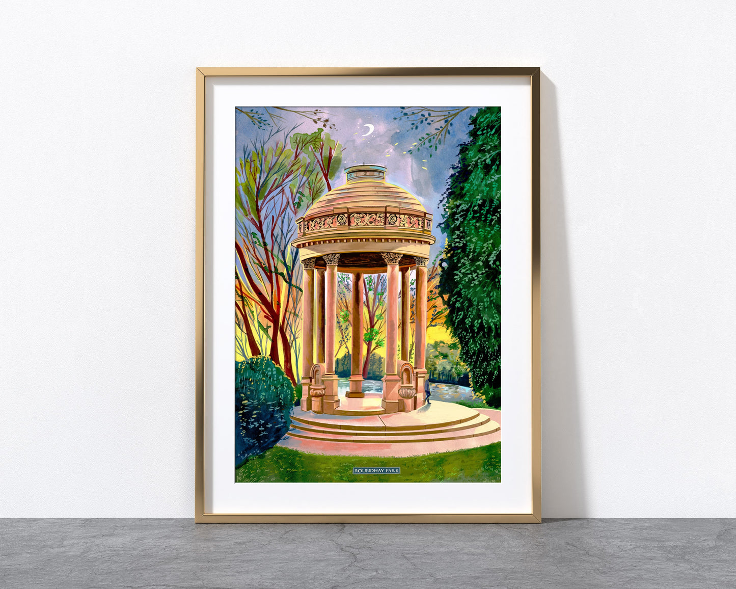 Roundhay Park Leeds Art Print, Barrans Fountain, Leeds Poster, Roundhay Painting