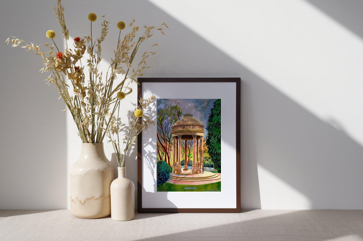 Roundhay Park Leeds Art Print, Barrans Fountain, Leeds Poster, Roundhay Painting
