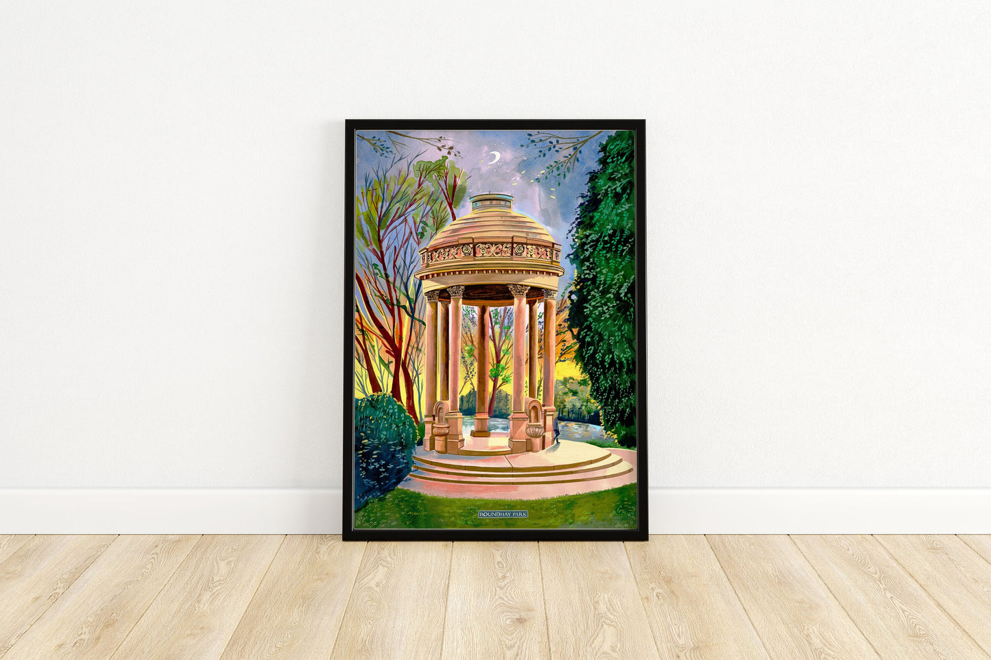 Roundhay Park Leeds Art Print, Barrans Fountain, Leeds Poster, Roundhay Painting
