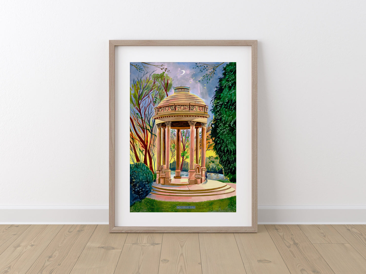 Roundhay Park Leeds Art Print, Barrans Fountain, Leeds Poster, Roundhay Painting