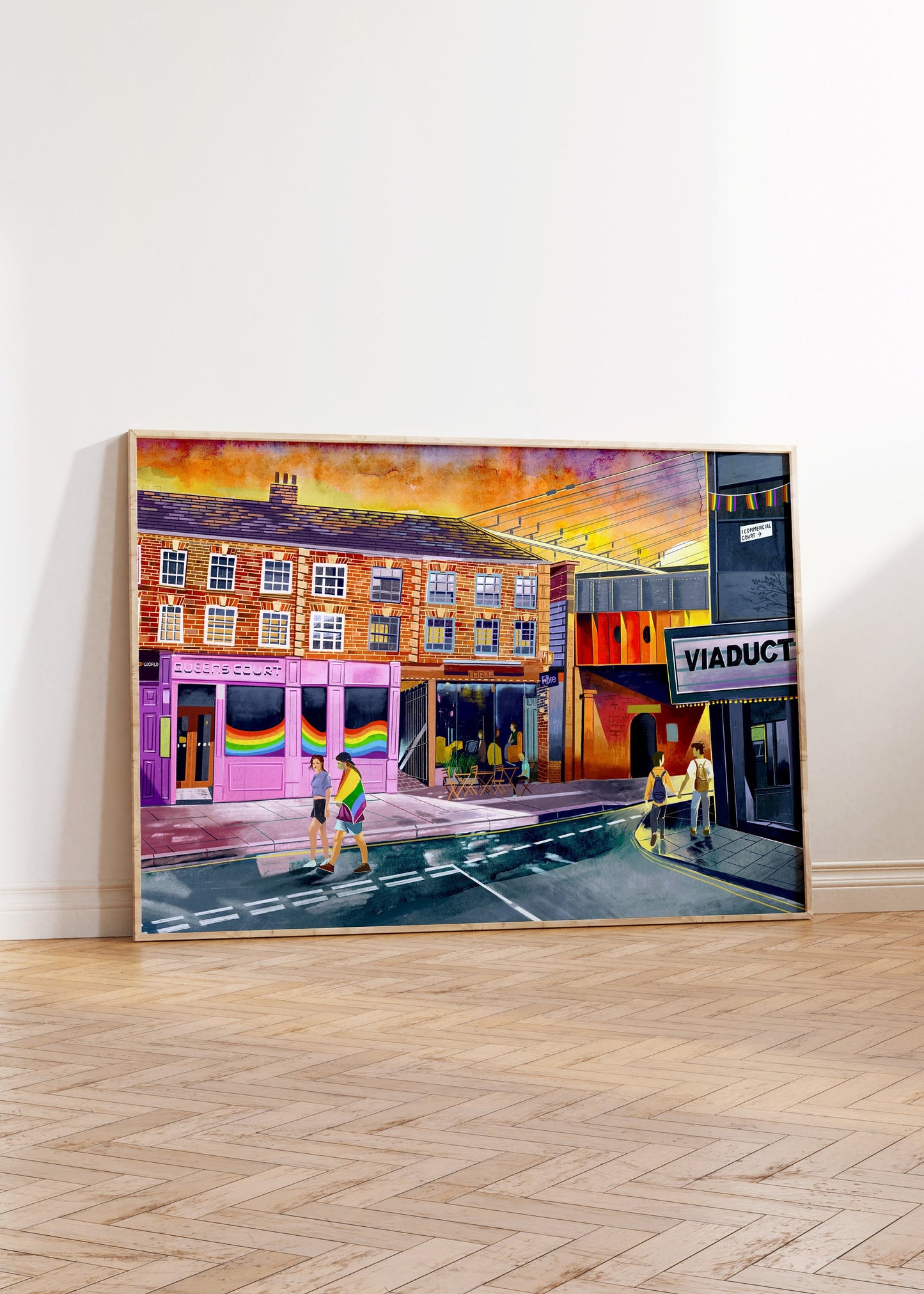 Freedom Bridge Leeds, Lower Briggate, Artwork Print