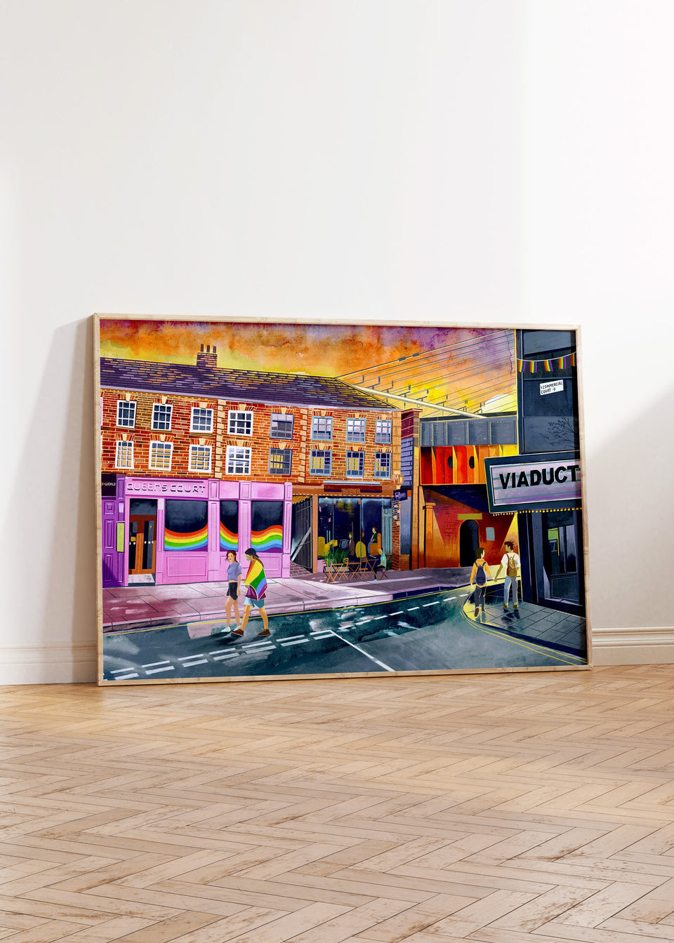 Freedom Bridge Leeds, Lower Briggate, Artwork Print