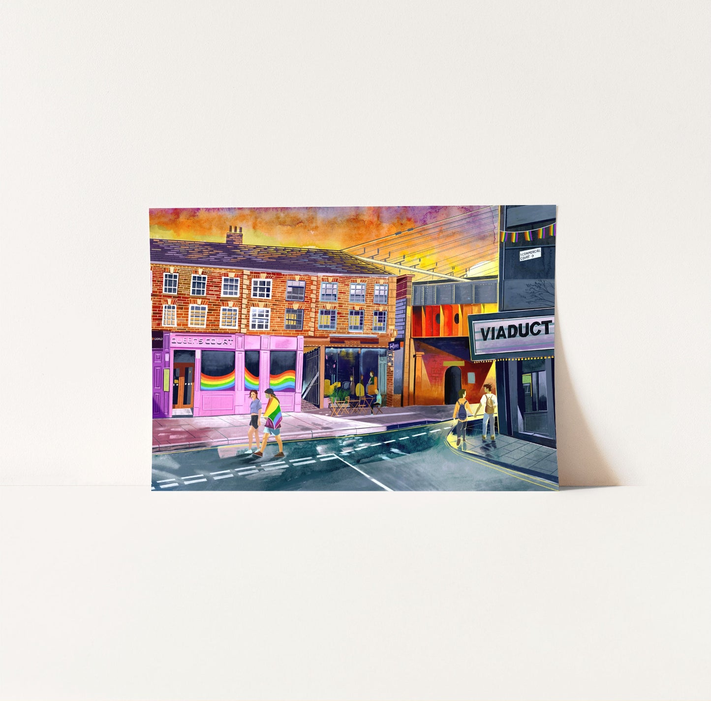 Freedom Bridge Leeds, Lower Briggate, Artwork Print