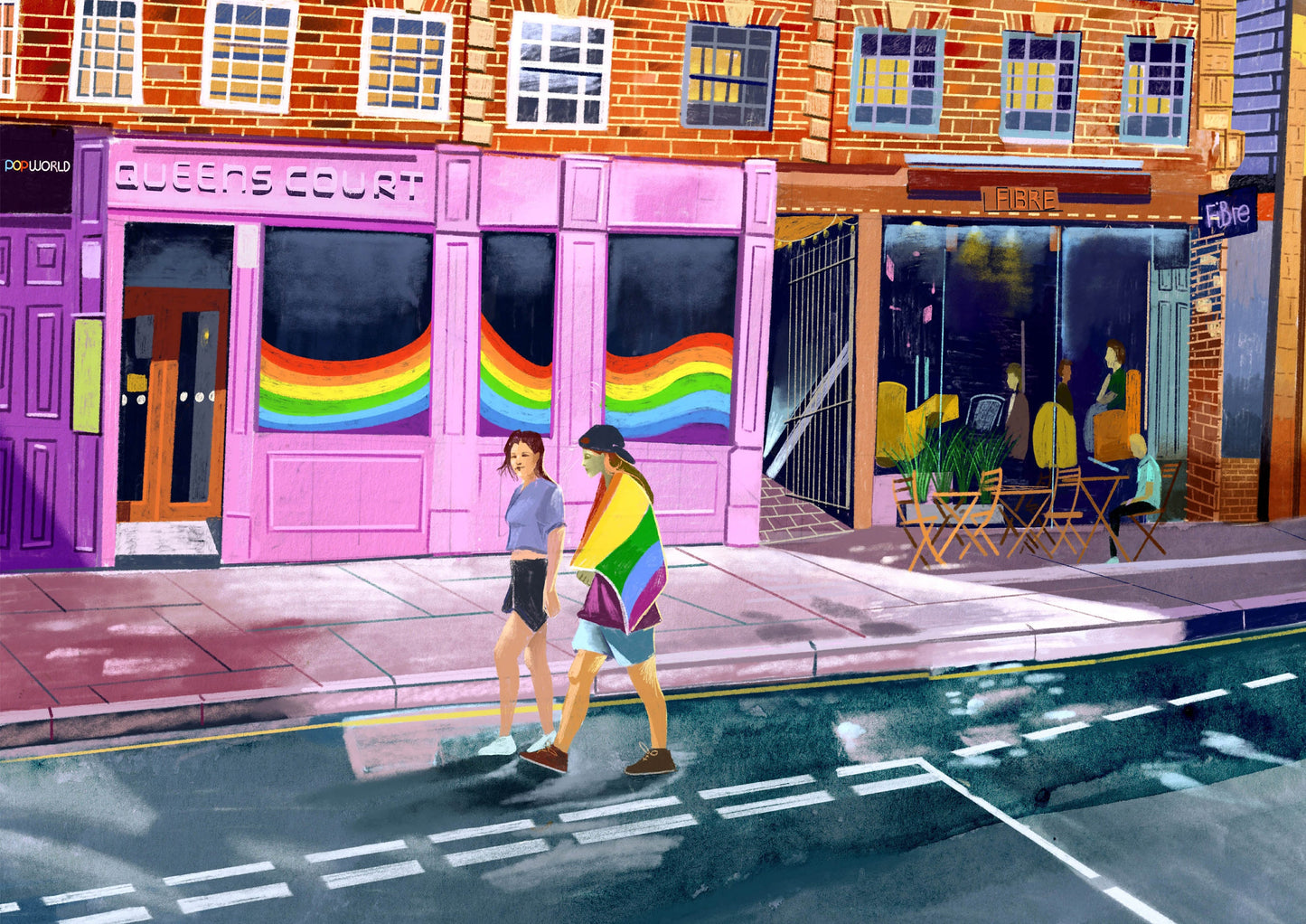 Freedom Bridge Leeds, Lower Briggate, Artwork Print