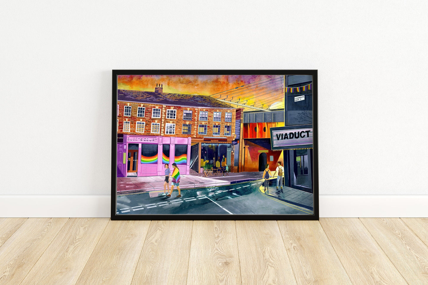 Freedom Bridge Leeds, Lower Briggate, Artwork Print