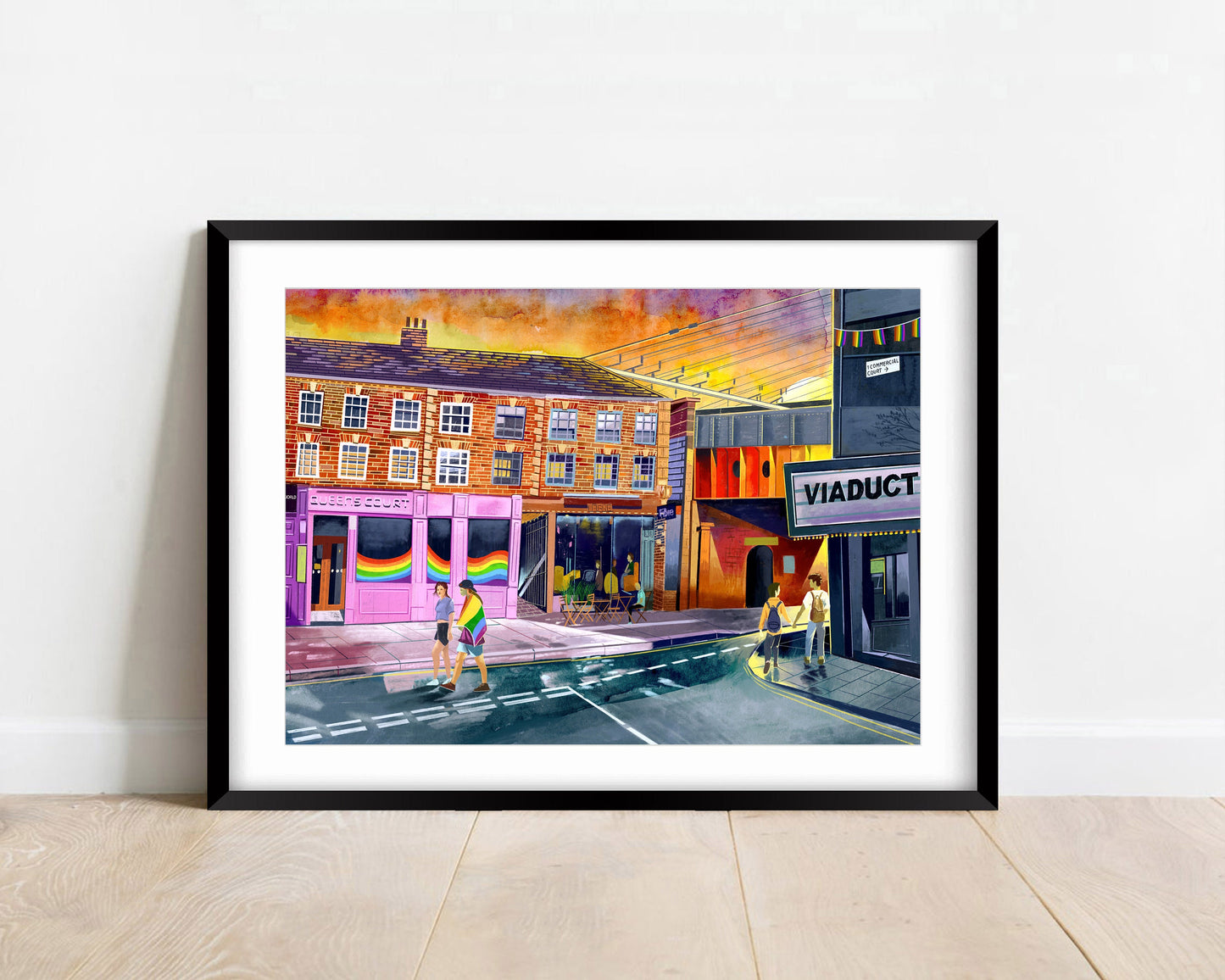 Freedom Bridge Leeds, Lower Briggate, Artwork Print