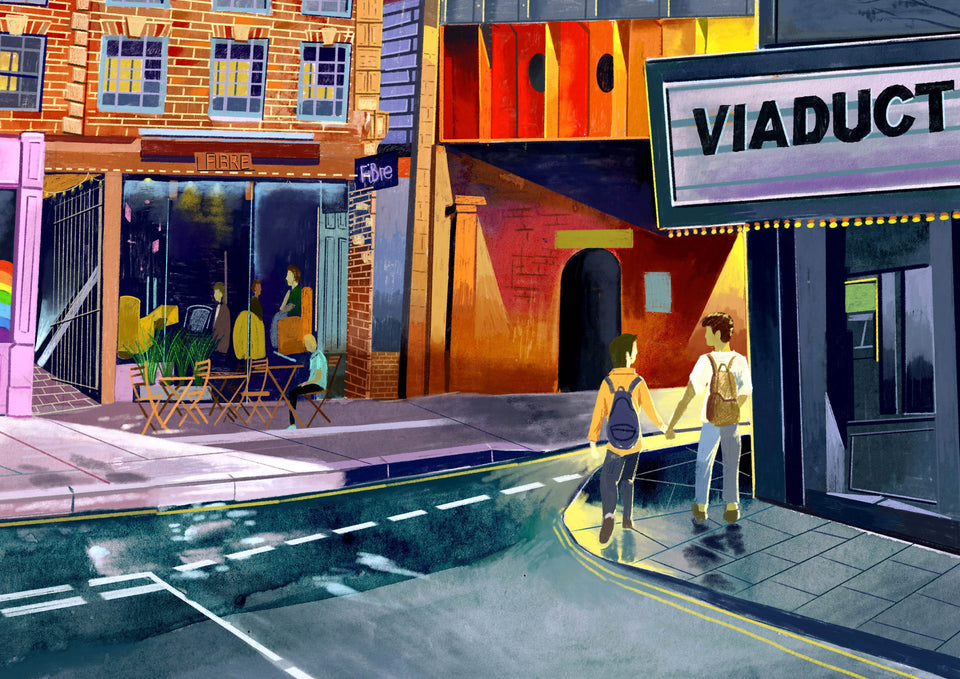 Freedom Bridge Leeds, Lower Briggate, Artwork Print