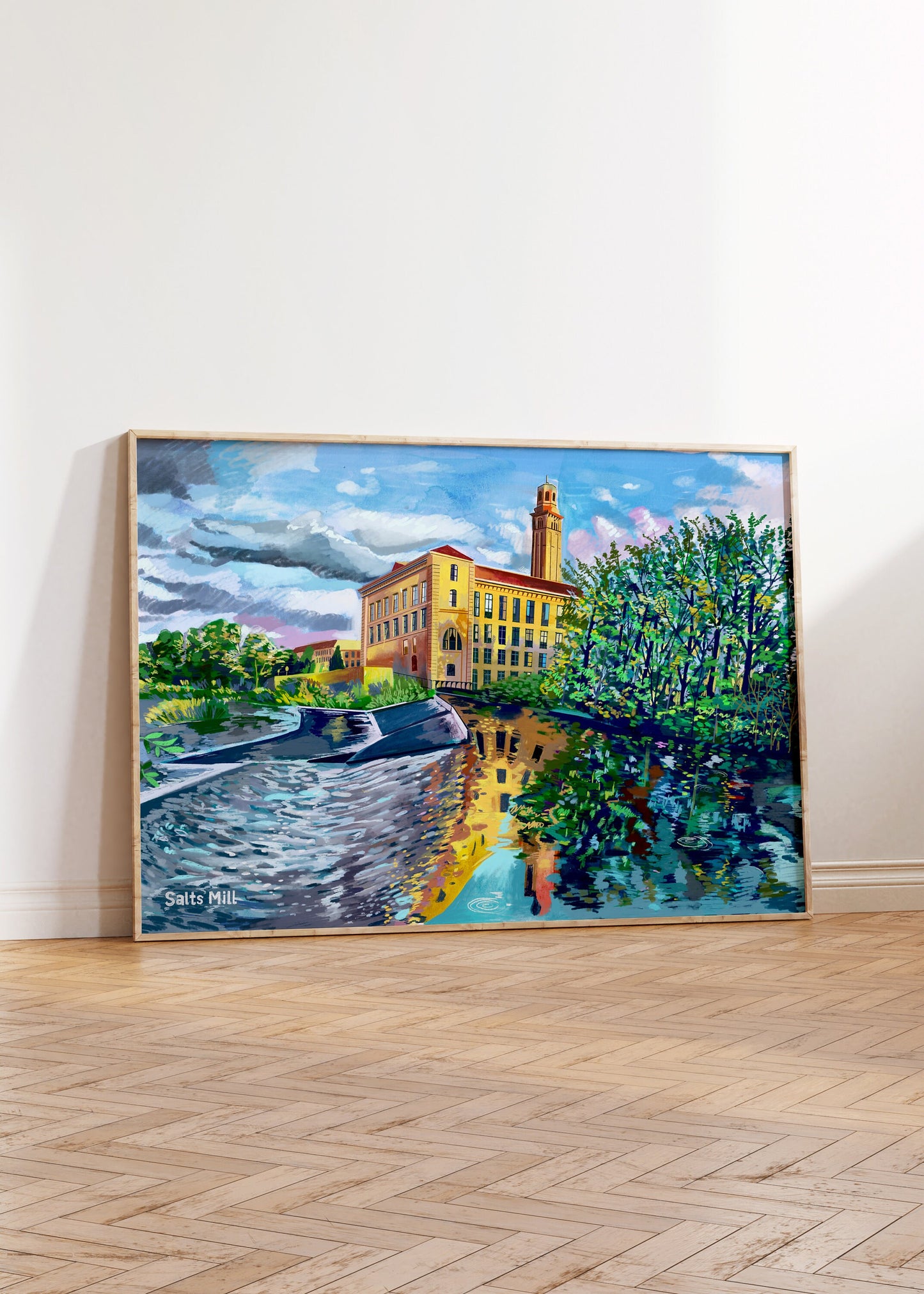 Salts Mill Artwork Print, Saltaire Illustration, Shipley, Bradford, Yorkshire Art Print