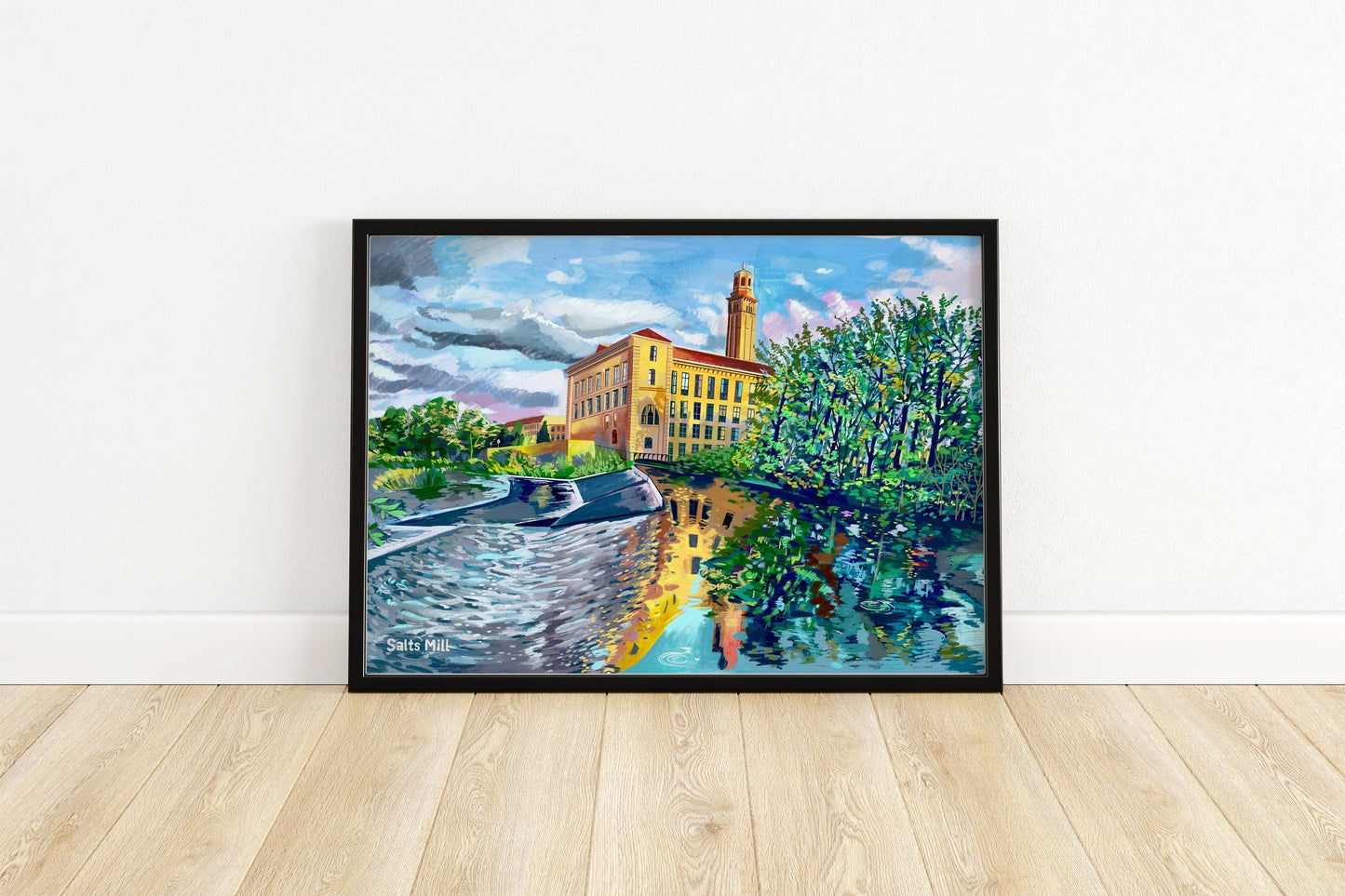 Salts Mill Artwork Print, Saltaire Illustration, Shipley, Bradford, Yorkshire Art Print