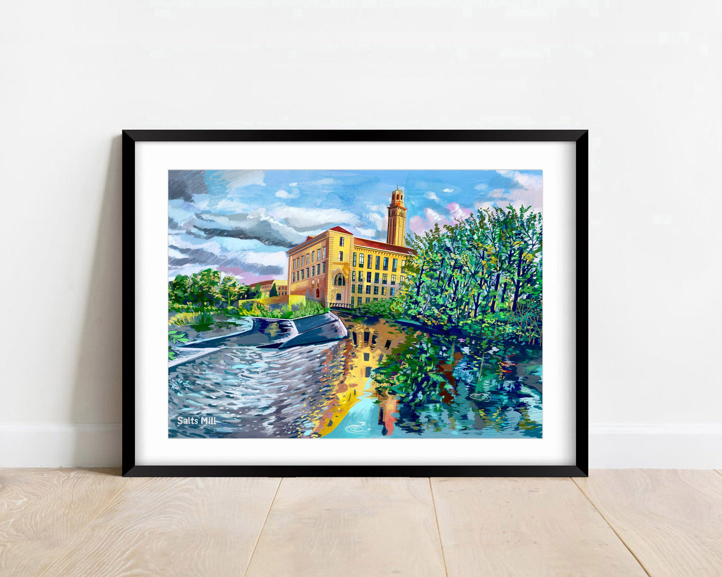 Salts Mill Artwork Print, Saltaire Illustration, Shipley, Bradford, Yorkshire Art Print