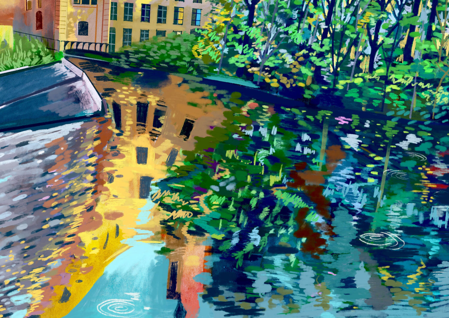 Salts Mill Artwork Print, Saltaire Illustration, Shipley, Bradford, Yorkshire Art Print