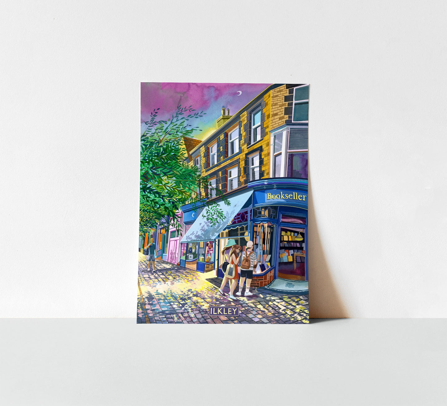 Ilkley West Yorkshire Artwork Print, Ilkley Painting, The Grove, The Grove Bookshop, Yorkshire Wall Art, Yorkshire Art Gift