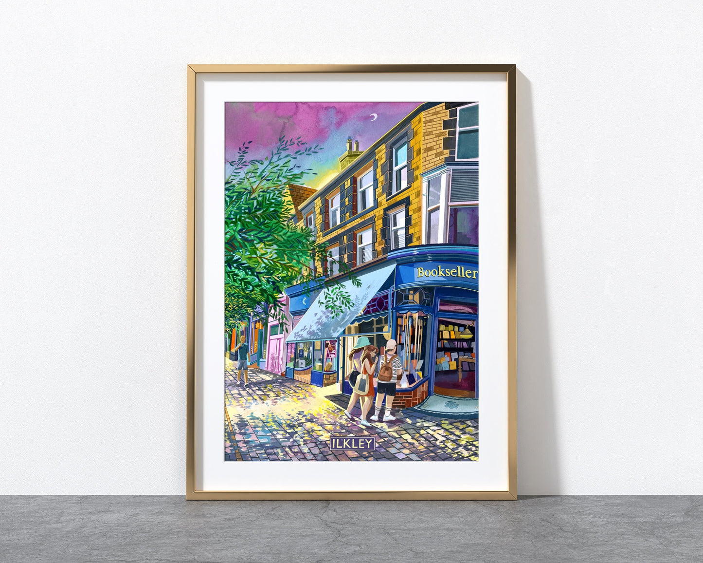 Ilkley West Yorkshire Artwork Print, Ilkley Painting, The Grove, The Grove Bookshop, Yorkshire Wall Art, Yorkshire Art Gift