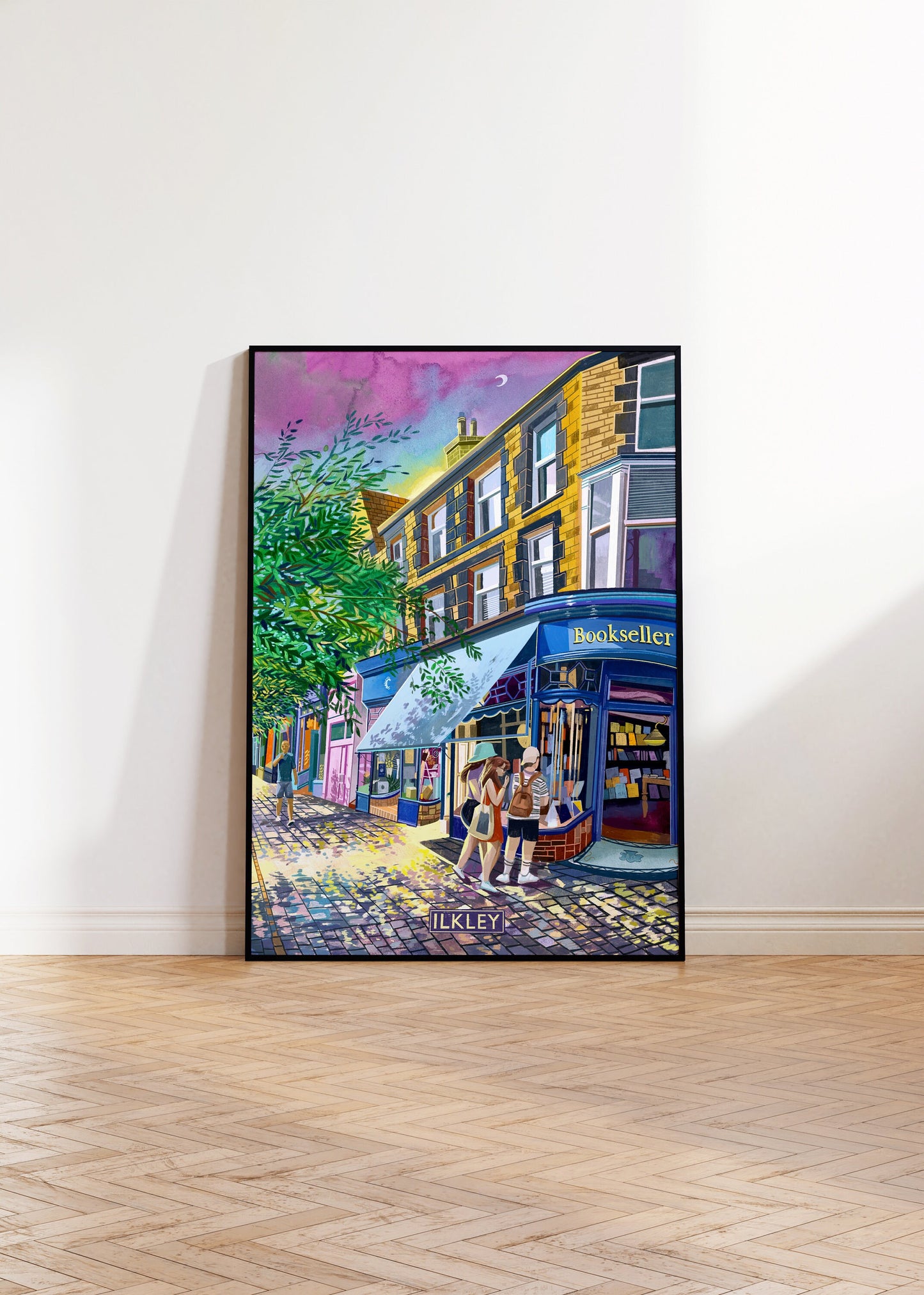 Ilkley West Yorkshire Artwork Print, Ilkley Painting, The Grove, The Grove Bookshop, Yorkshire Wall Art, Yorkshire Art Gift