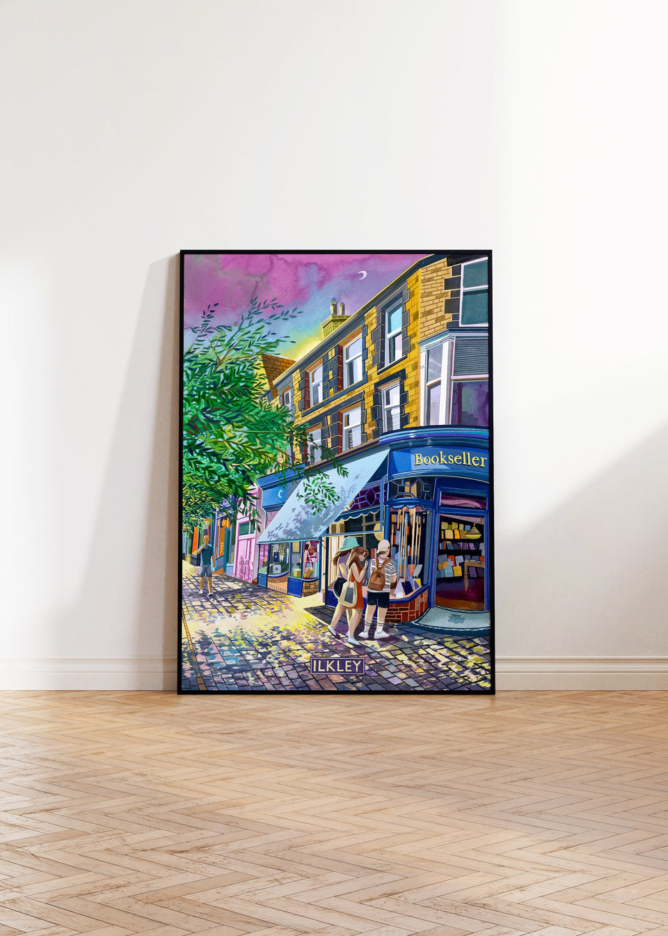 Ilkley West Yorkshire. The Grove Bookshop, Artwork Print