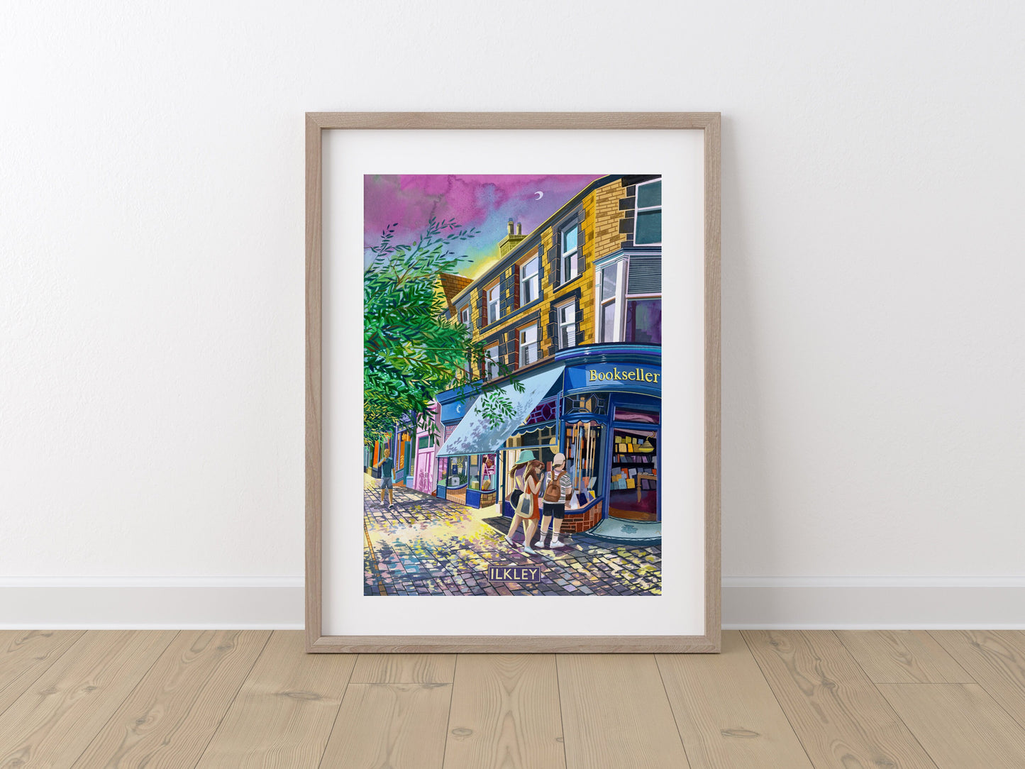 Ilkley West Yorkshire Artwork Print, Ilkley Painting, The Grove, The Grove Bookshop, Yorkshire Wall Art, Yorkshire Art Gift