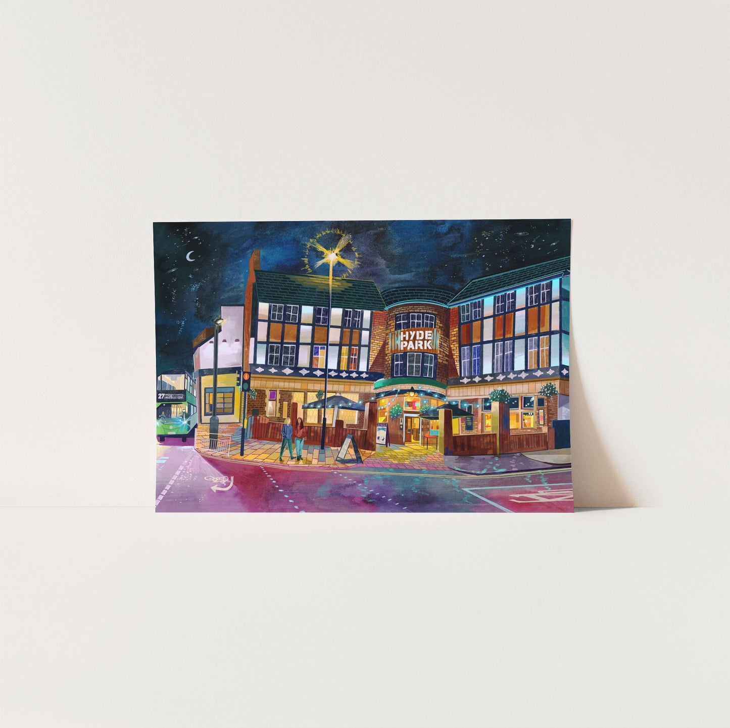 Hyde Park Pub, Leeds Art Print, Headingley Lane, Hyde Park Leeds, Hyde Park Corner, Leeds Poster
