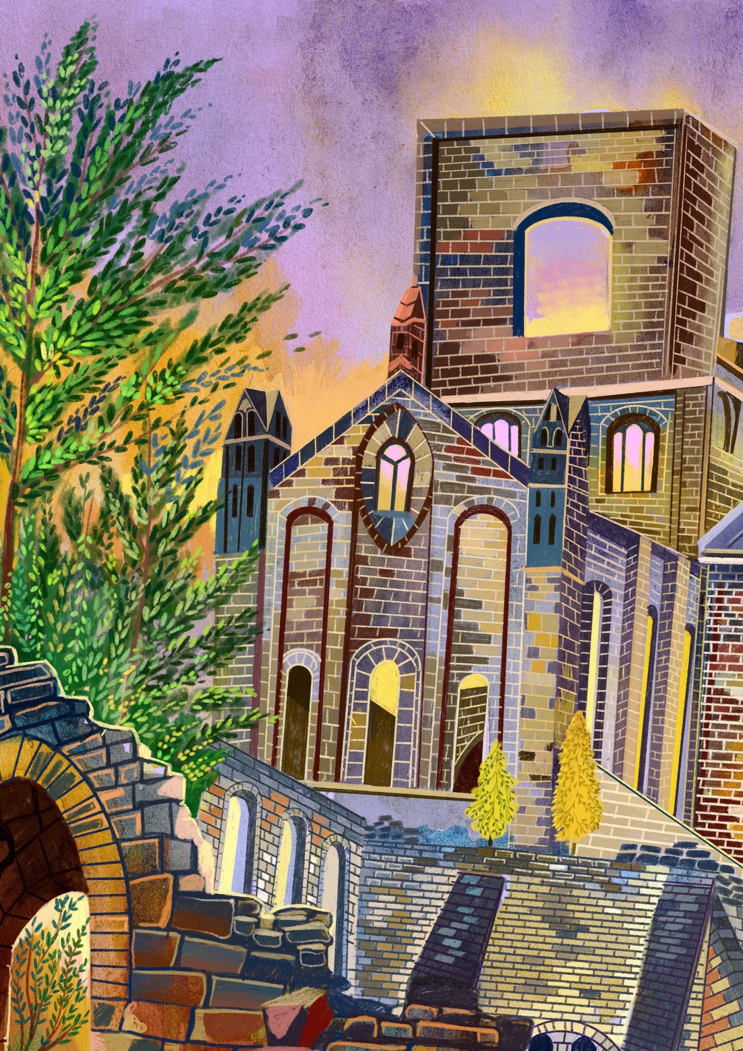 Kirkstall Abbey, Leeds, Yorkshire Artwork Print