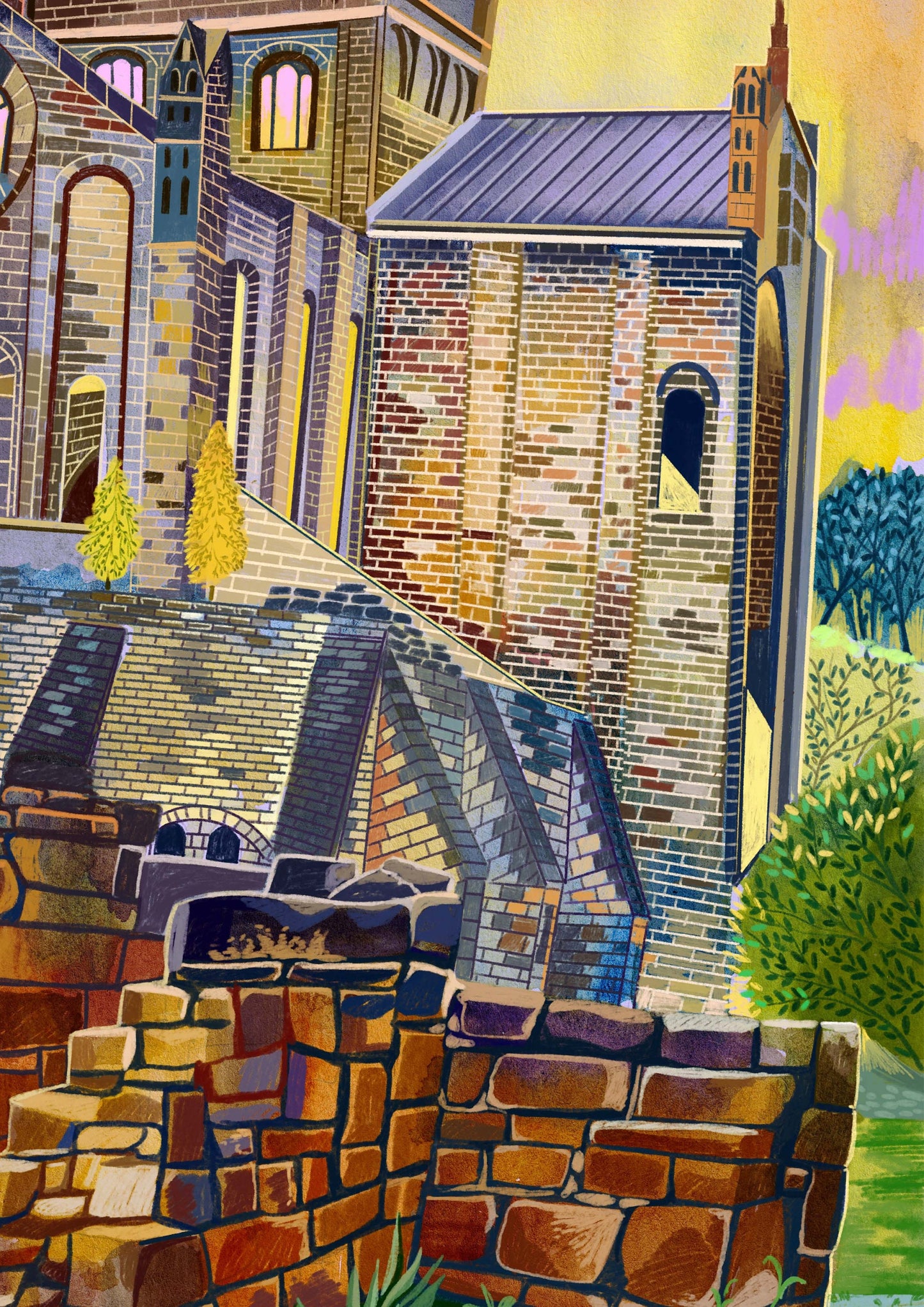 Kirkstall Abbey, Leeds, Yorkshire Artwork Print