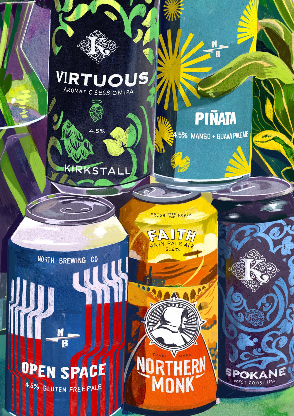 Craft Beers Artwork Print, Leeds Breweries, Artwork Print