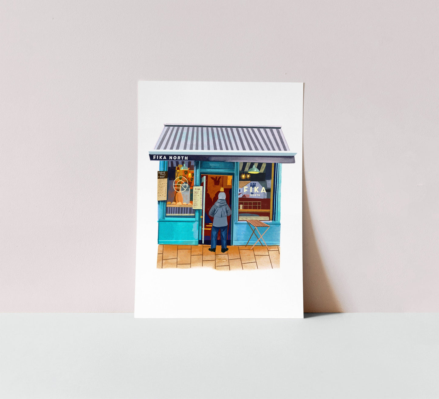 Leeds Art Print, Fika North, Headingley, Otley Road, Coffee Art Gift