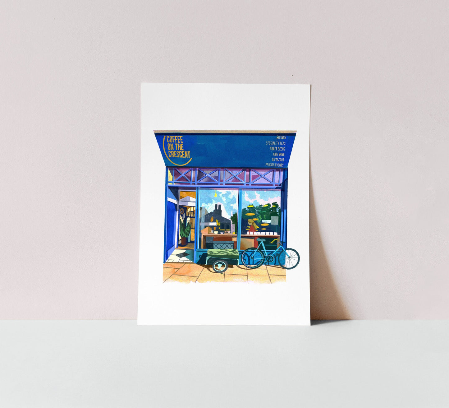 Leeds Art Print, Coffee On The Crescent, Hyde Park, Coffee Art Gift