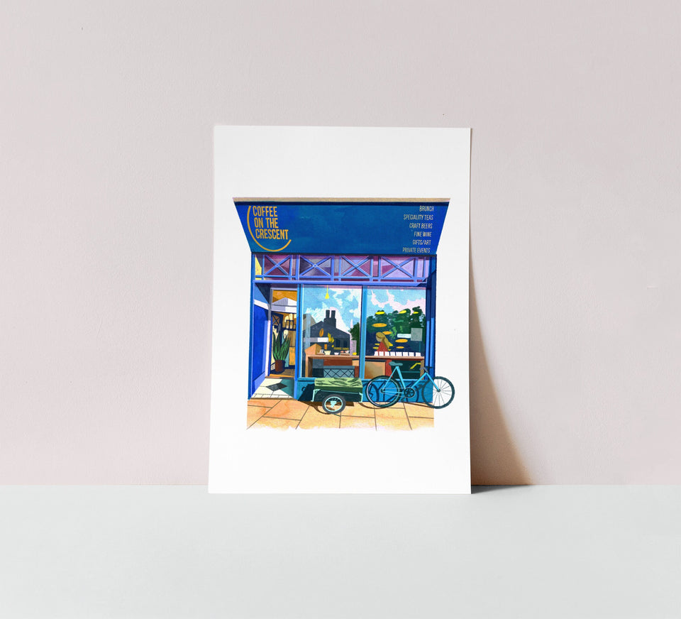 Leeds Art Print, Coffee On The Crescent, Hyde Park, Coffee Art Gift