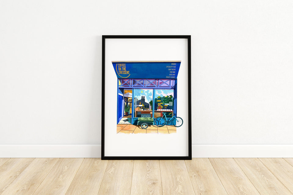 Leeds Art Print, Coffee On The Crescent, Hyde Park, Coffee Art Gift