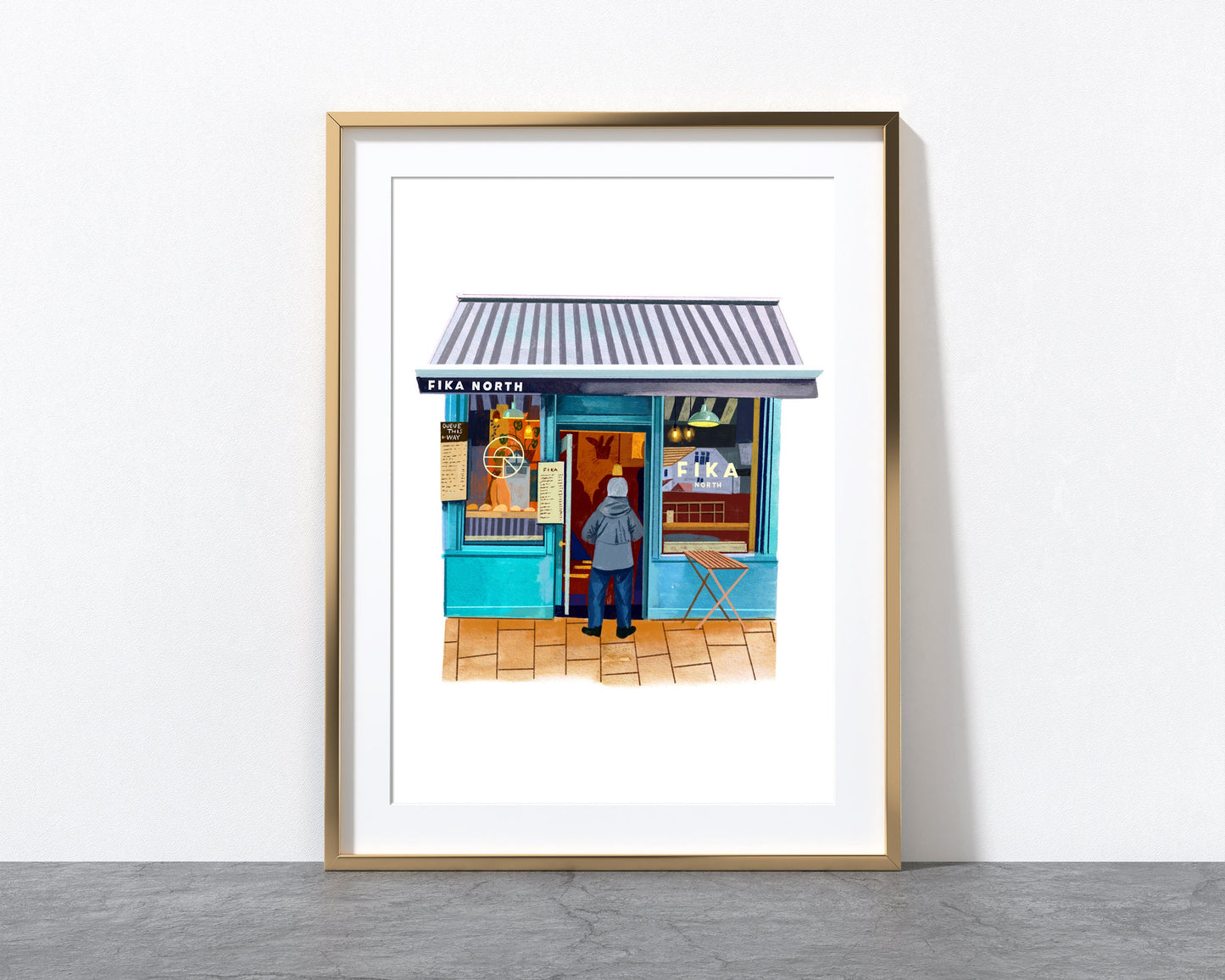 Leeds Art Print, Fika North, Headingley, Otley Road, Coffee Art Gift