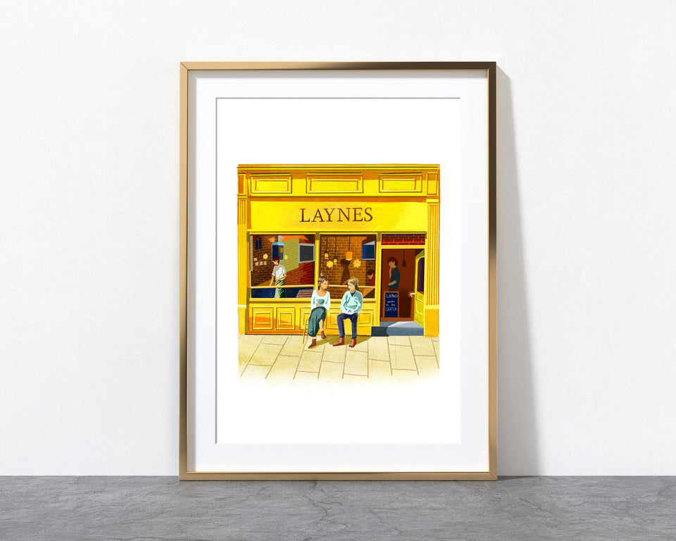 Laynes Espresso Leeds Artwork print, New Station Street, Coffee Art Gift