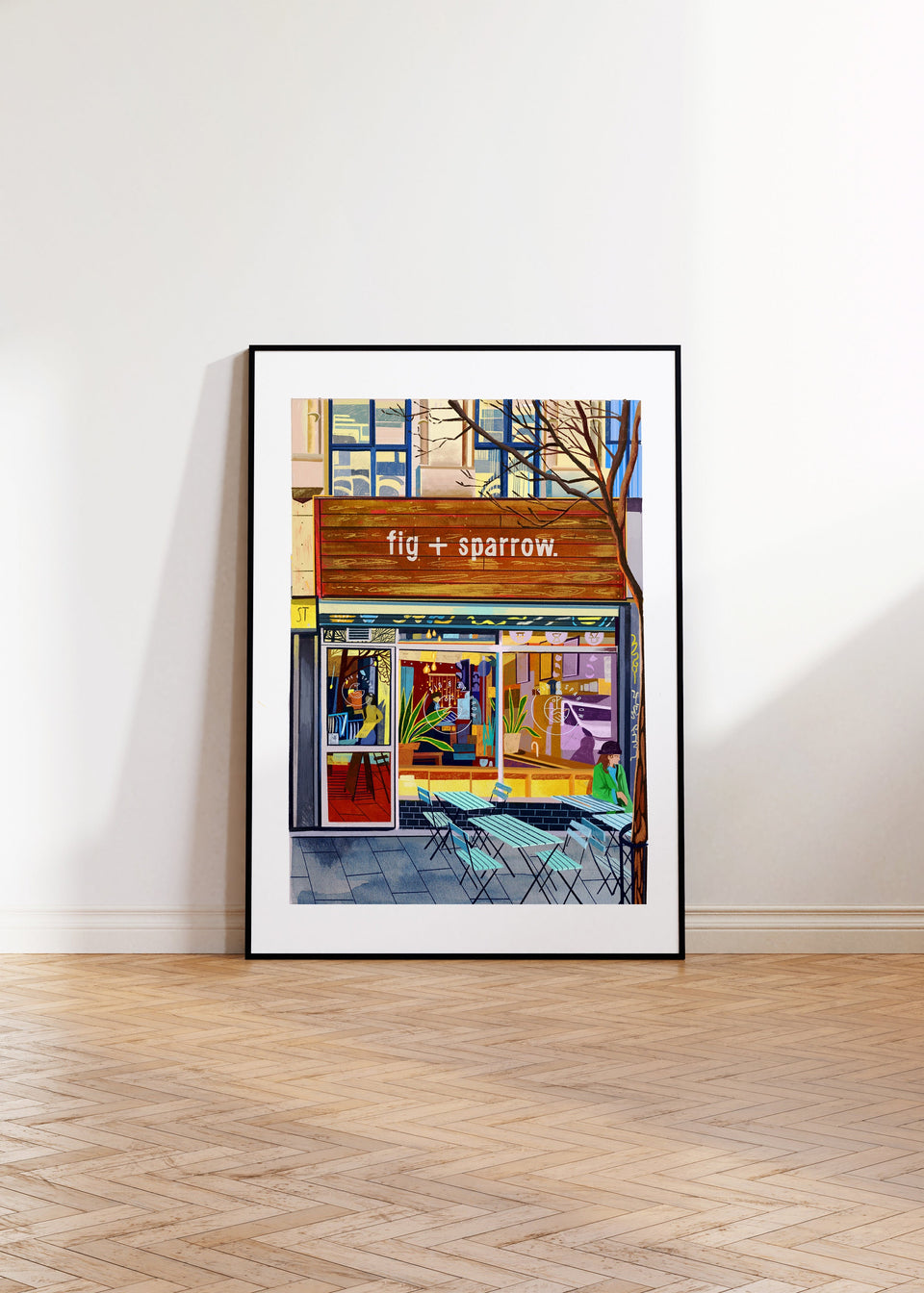 Fig and Sparrow, Manchester, Artwork Print