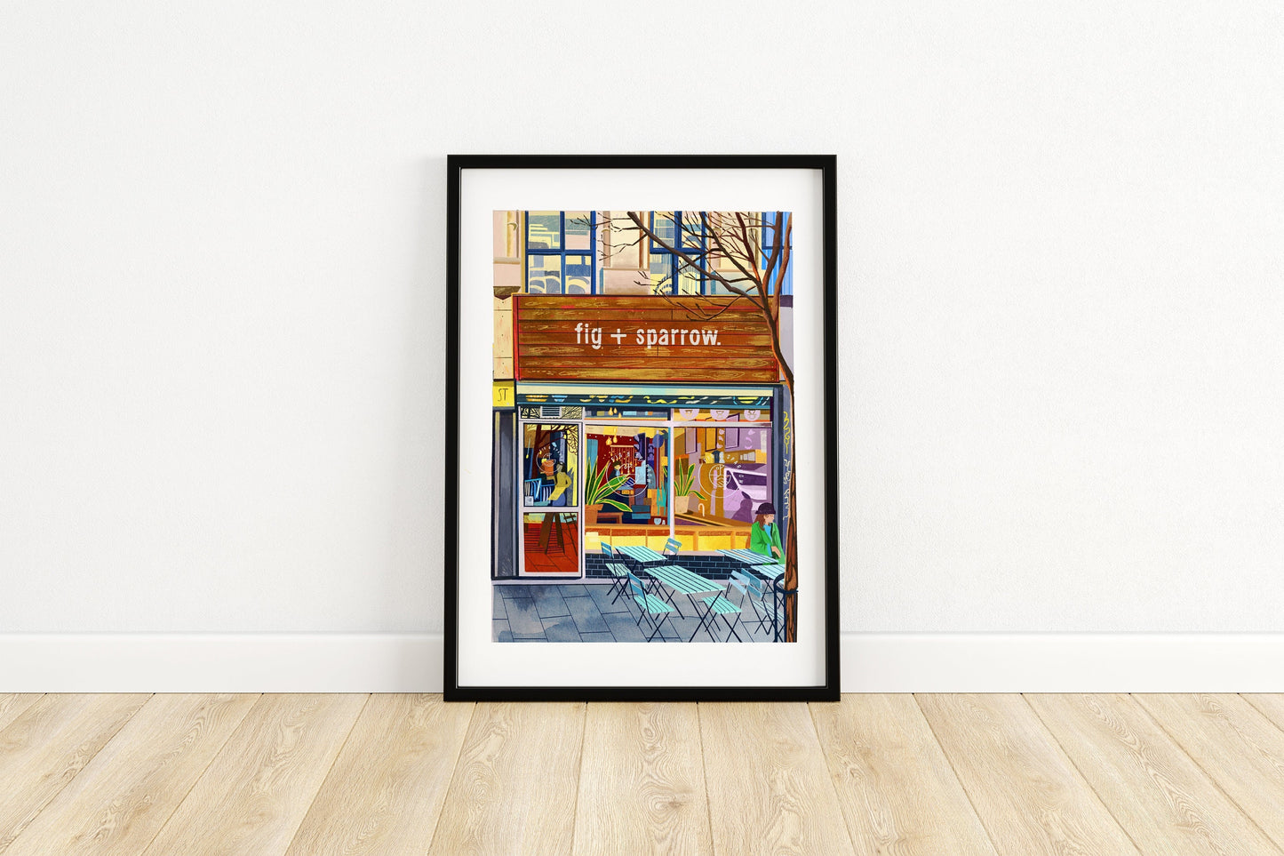 Fig and Sparrow, Manchester, Artwork Print