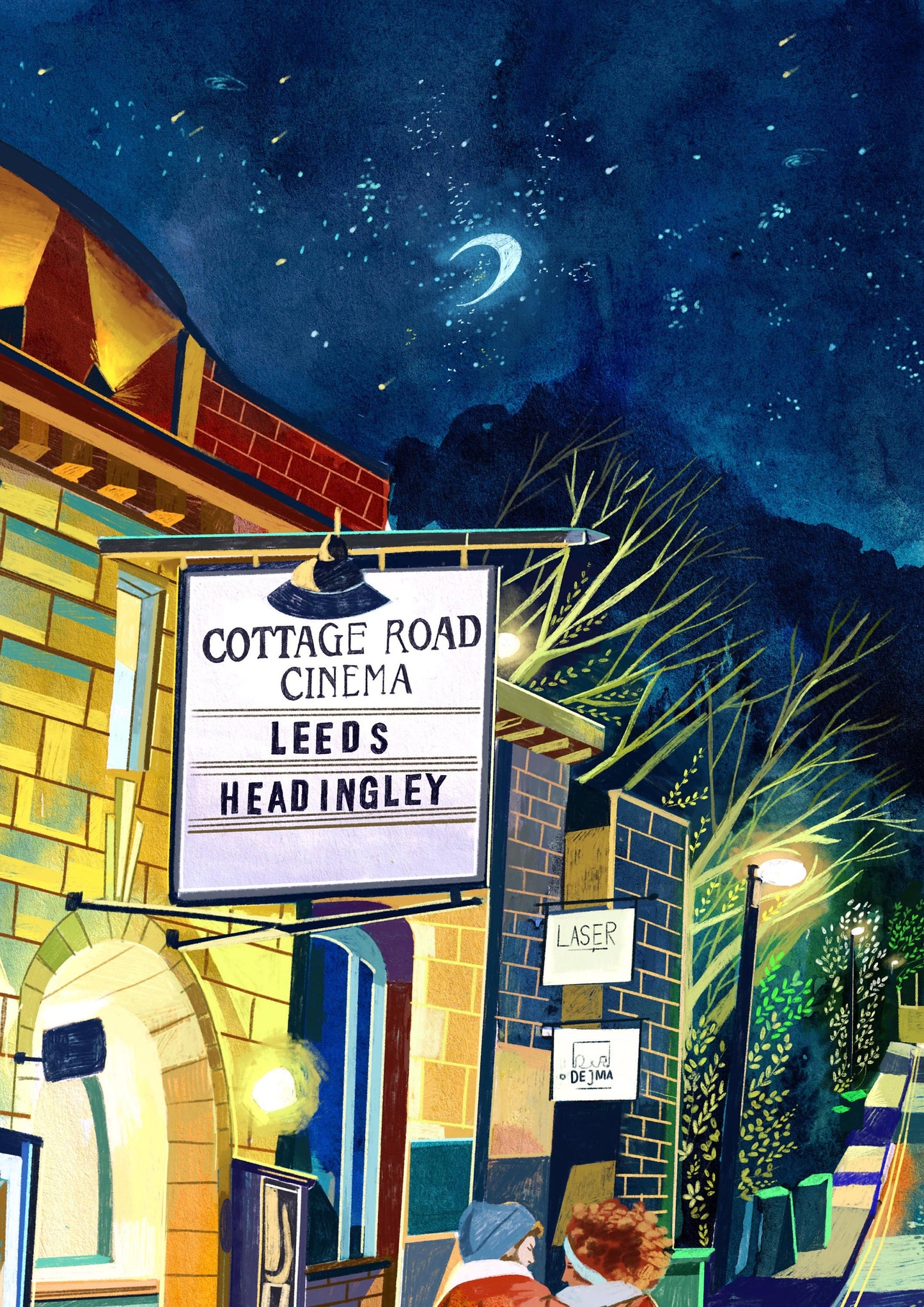 Leeds Cottage Road Cinema, Artwork Print, Headingley, Leeds Poster, Leeds Travel Print, Leeds Wall Art