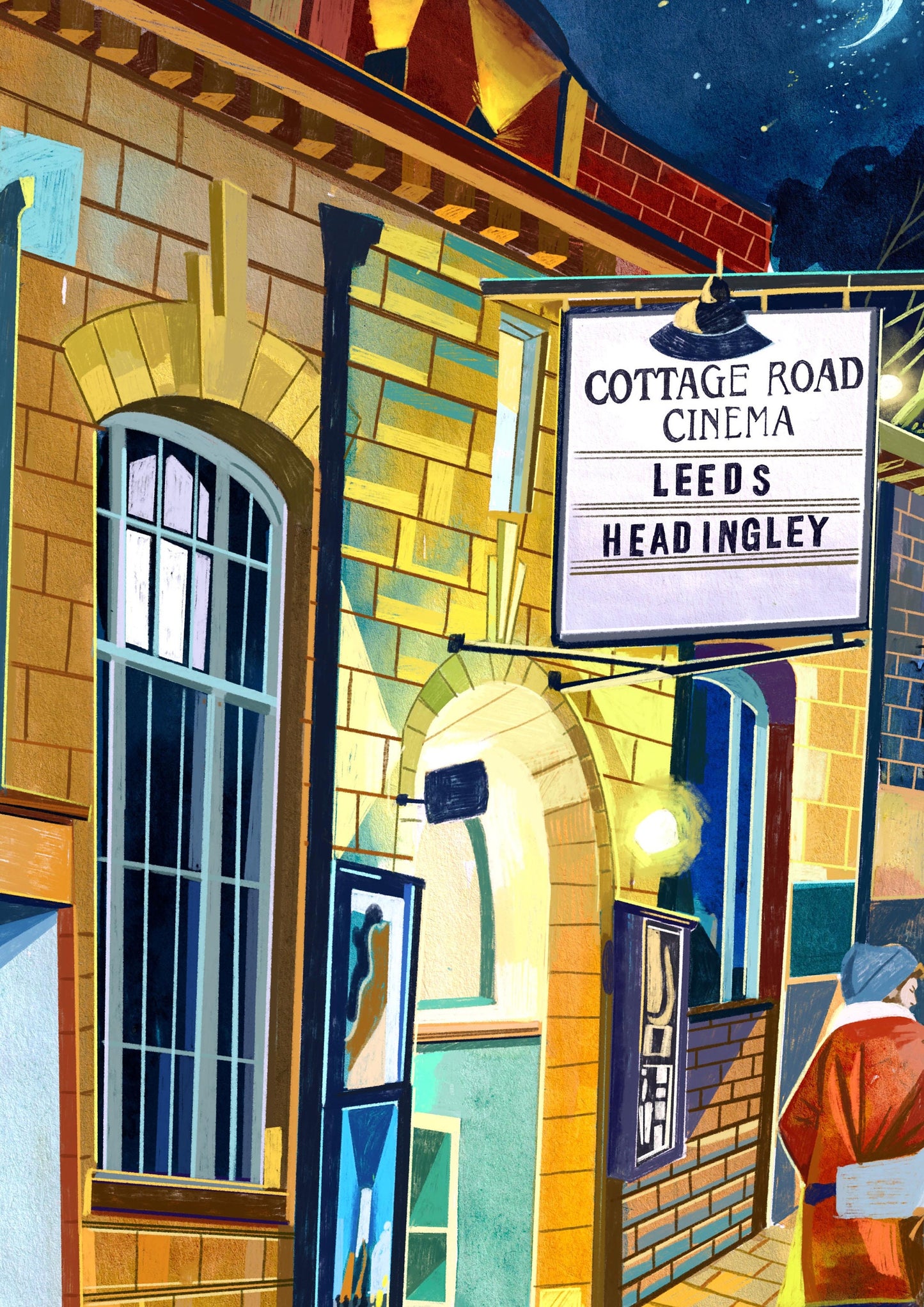 Leeds Cottage Road Cinema, Artwork Print, Headingley, Leeds Poster, Leeds Travel Print, Leeds Wall Art