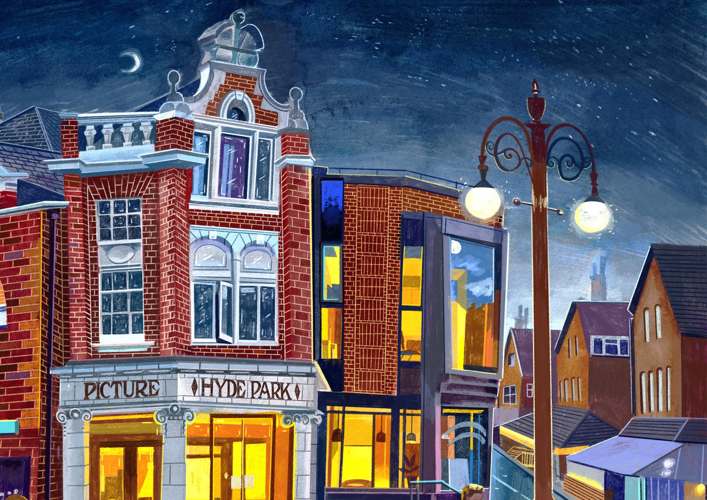 Hyde Park Picture House, Leeds Artwork Print, Brudenell Road, Leeds Cinema, Leeds Poster, Leeds Travel Print, Leeds Wall Art,