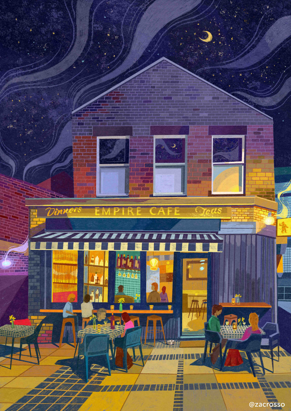 The Empire Cafe, Leeds, Fish Street, Artwork Print