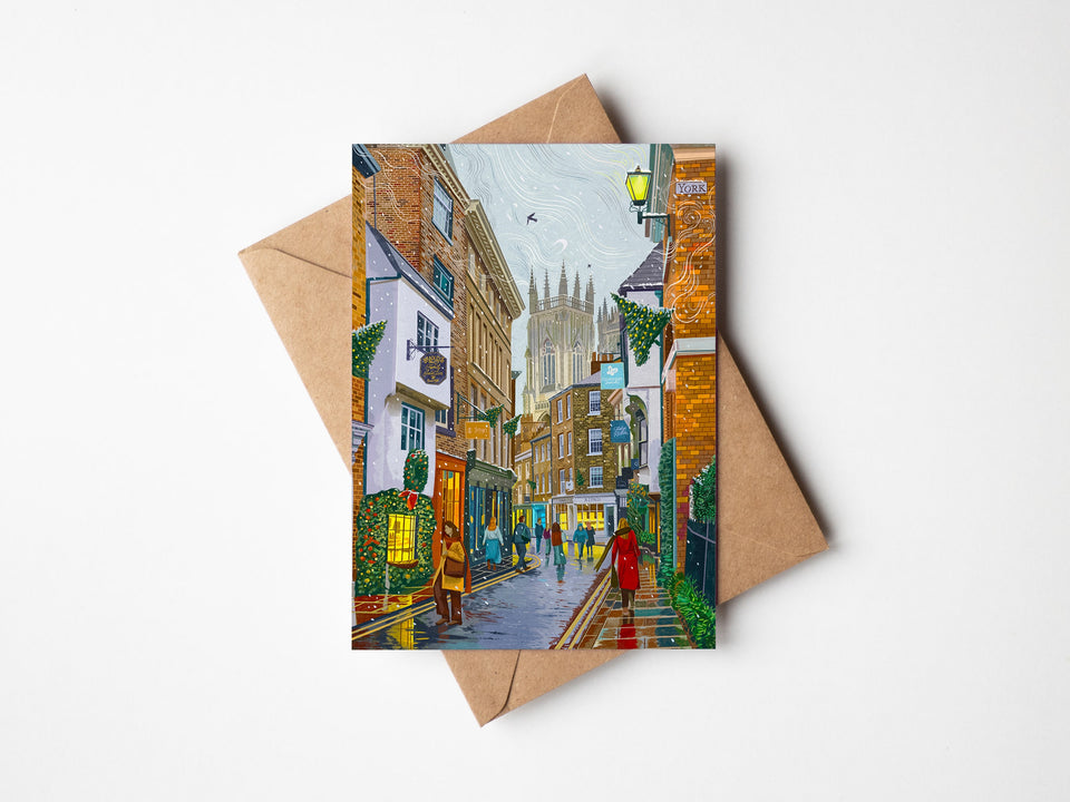 Pack of 5 York Petergate Christmas Cards, A6 Size