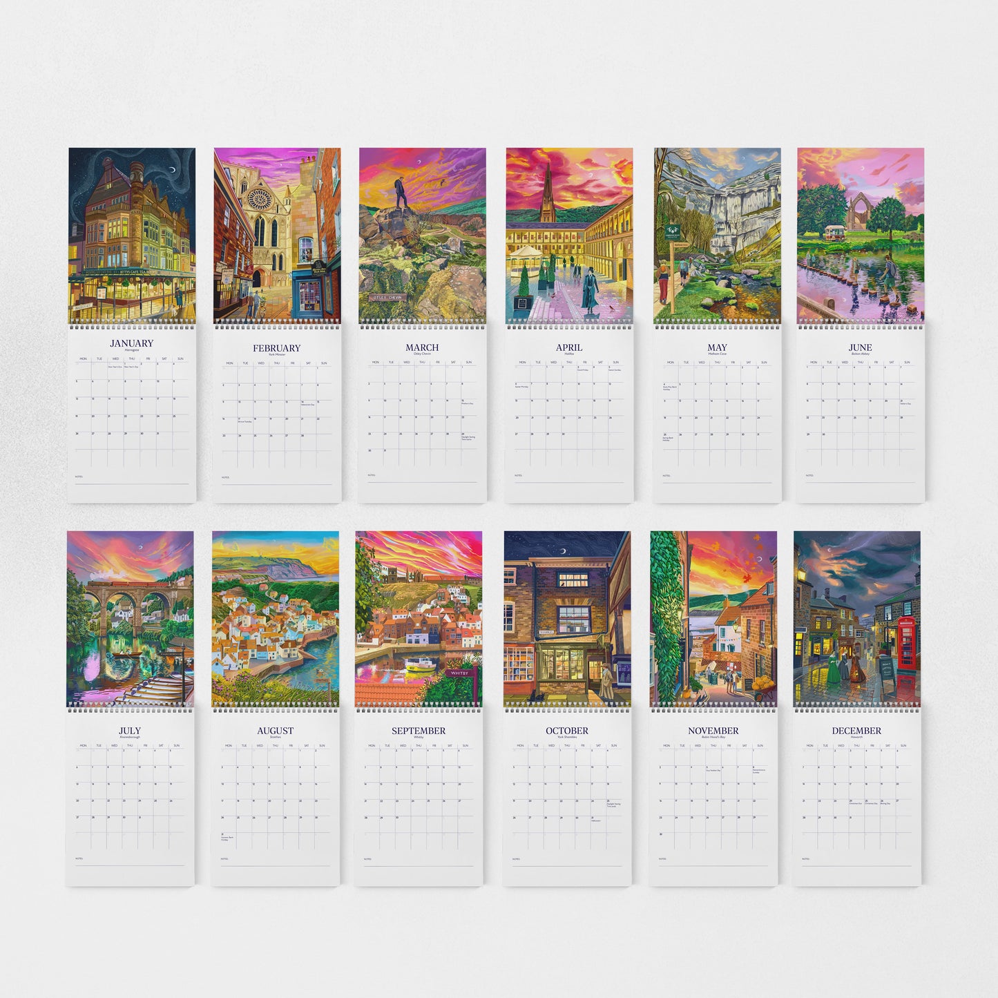 Yorkshire 2026 Illustrated Travel Calendar (Pre-Order)