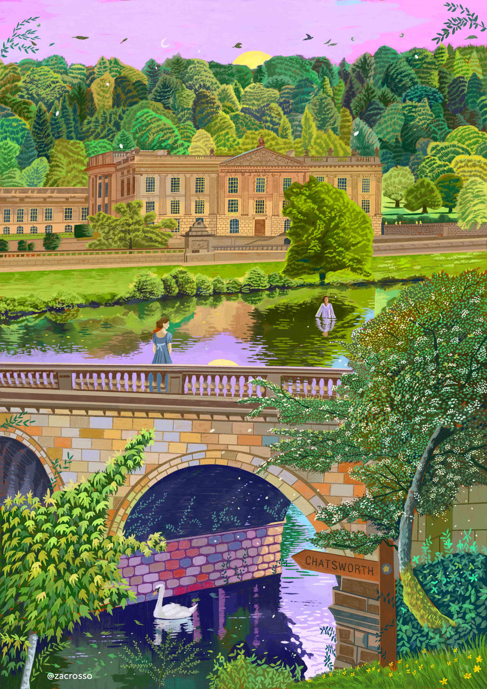 Chatsworth House, Peak District National Park, Artwork Print