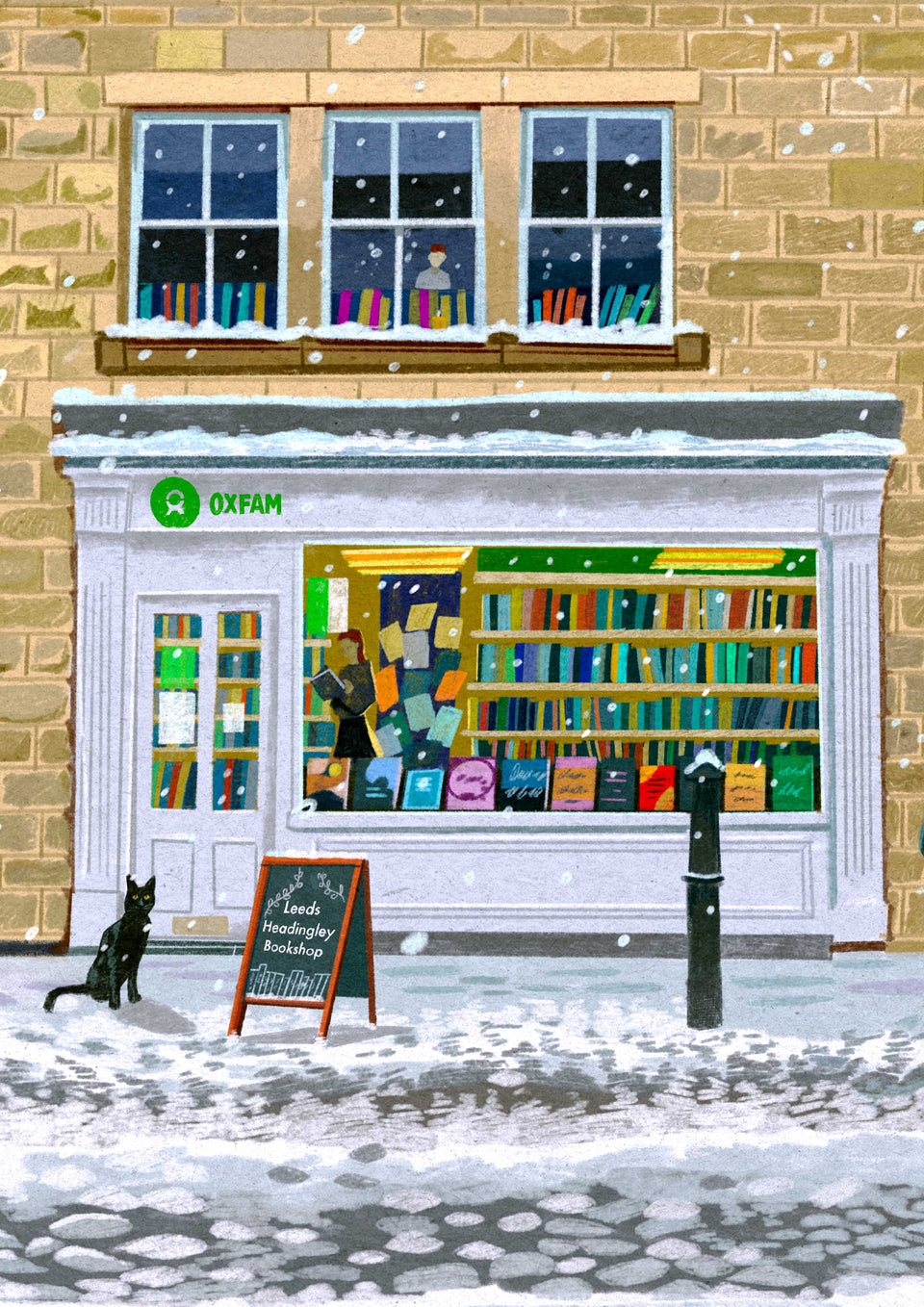 Oxfam Books Headingley, Leeds, Artwork Print