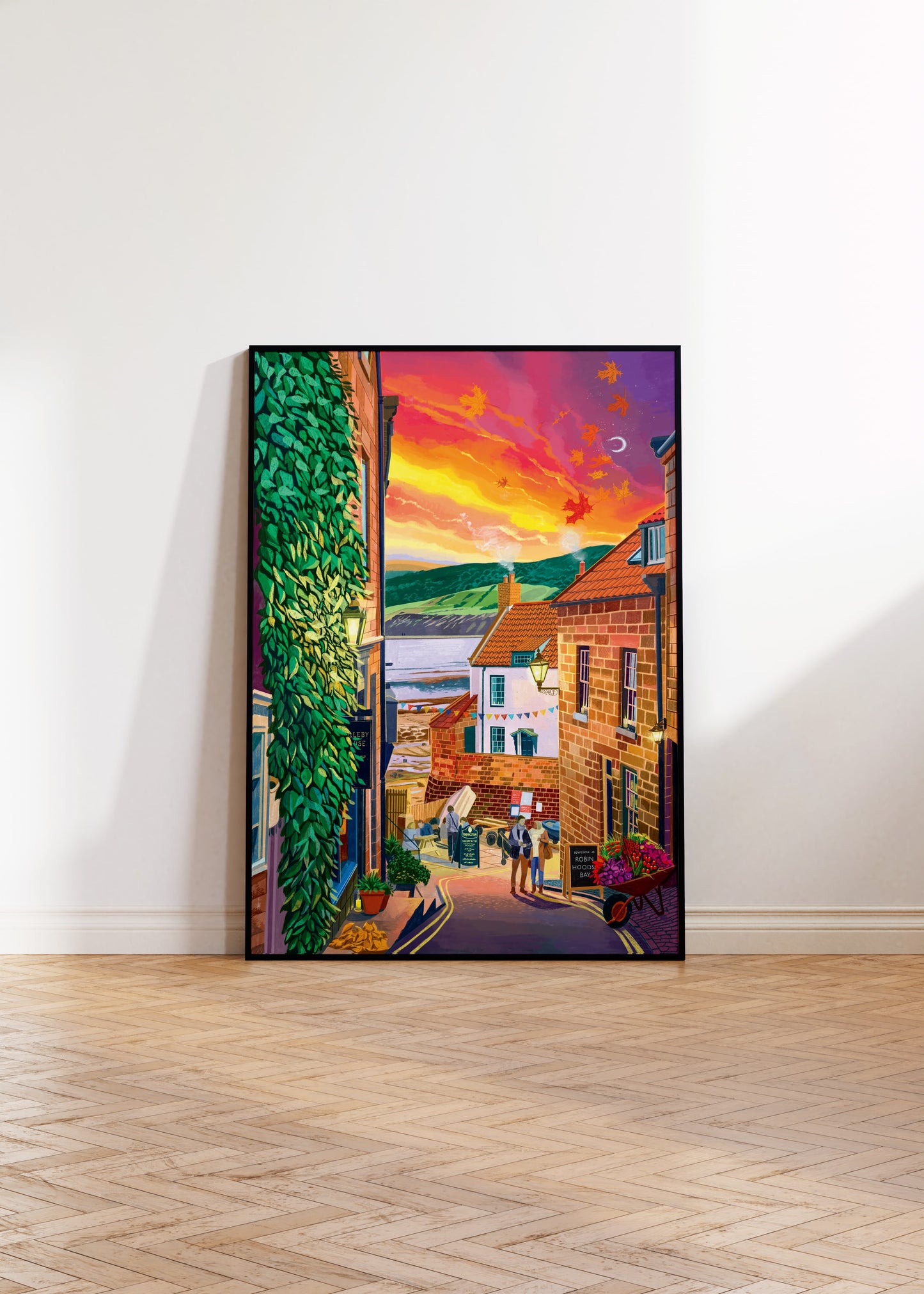 Robin Hood's Bay, North York Moors, Artwork Print, Autumn and Halloween Special Editions