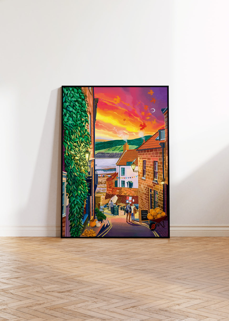 Robin Hood's Bay, North York Moors, Artwork Print, Autumn and Halloween Special Editions