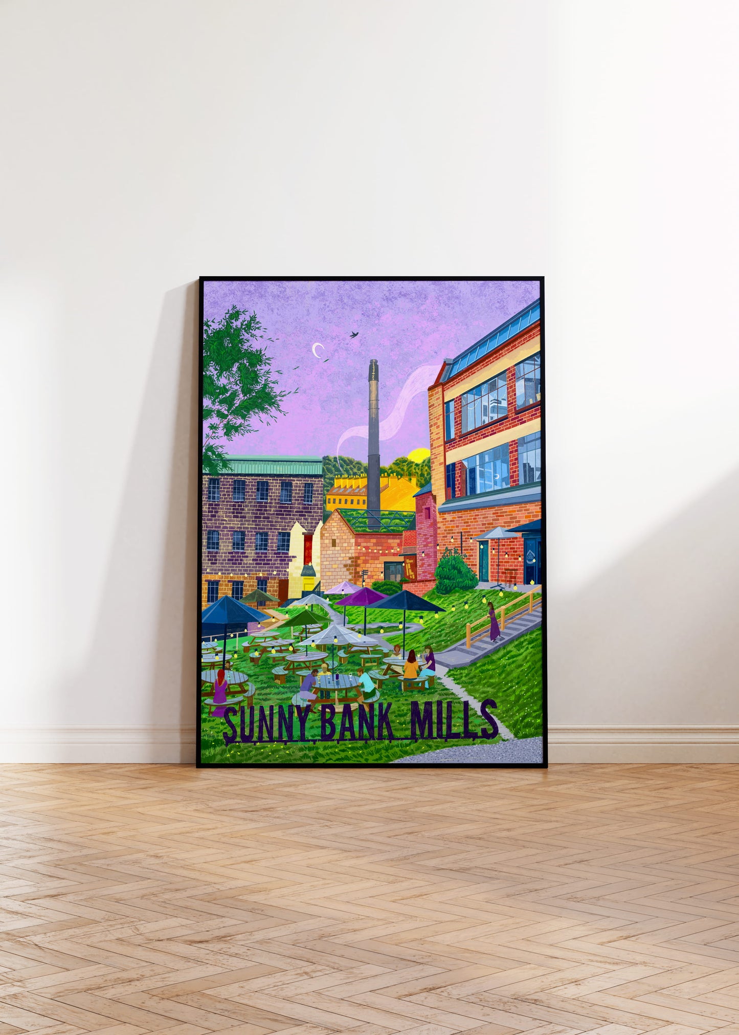 Sunny Bank Mills, Farsley, Leeds, Artwork Print