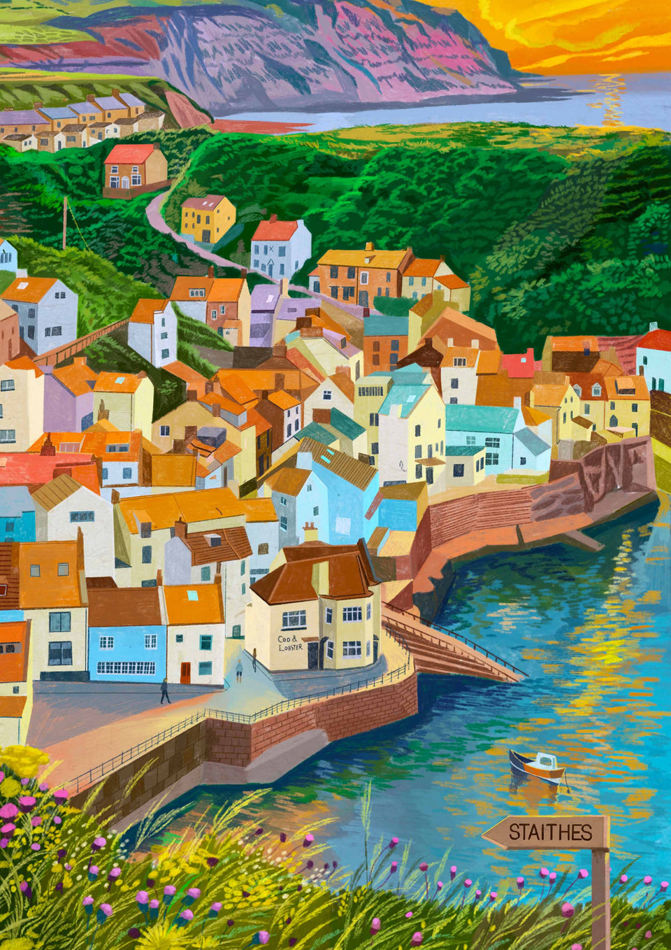 Staithes, North York Moors National Park, Art Print